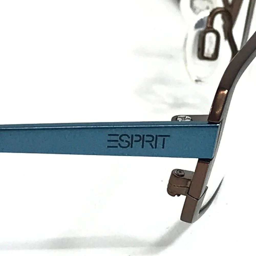 Esprit Kids Eyeglasses Frame ET17363 535 Brown Blue Rectangle Full Rim 50-16-135